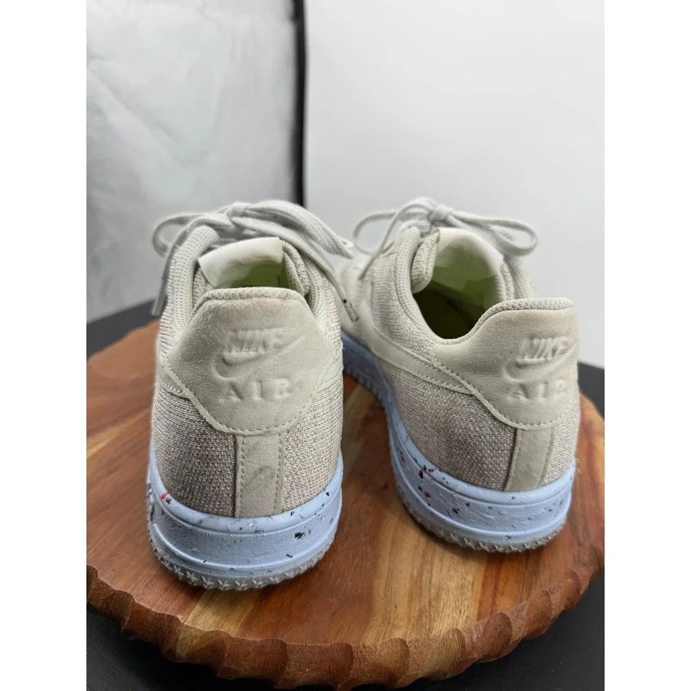 Nike Air Force 1 Crater Flyknit Sneakers Mens 10 Sail White DC4831-101 Speckled